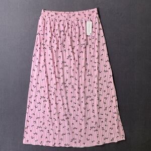 Jon & Anna Skirt Extra Large Pink Floral Pleated Long Cottagecore Romantic Soft